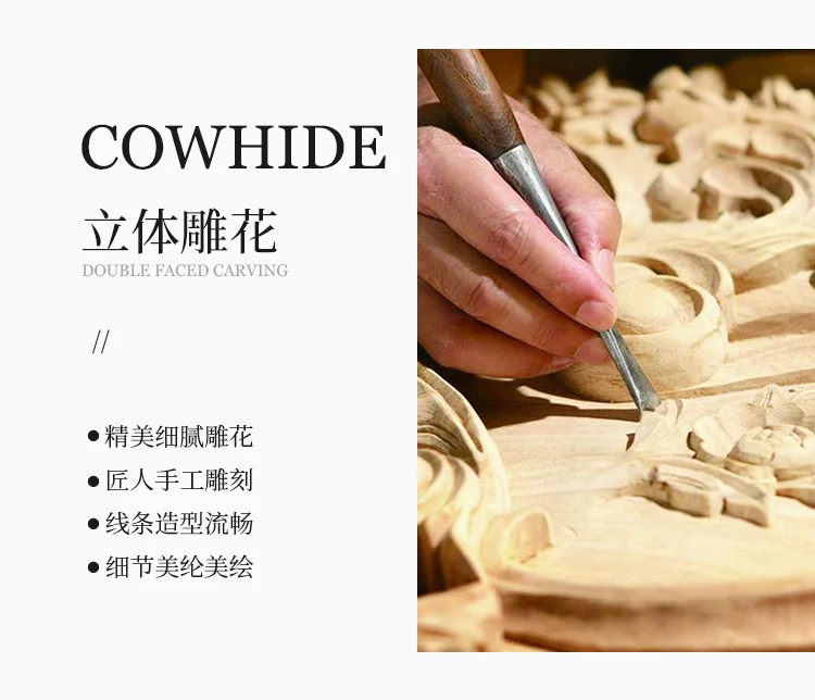 European-style all-solid wood dining table and chairs, living room, luxury villa home square table, French glass dining table