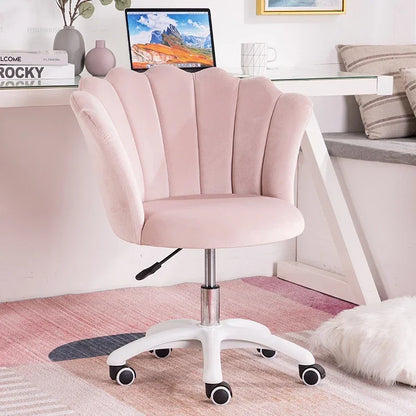 Rotatable Velvet Office Chair for Company Modern Soft Backrest Chair with Wheels Simple Creative Office Chairs for E-sports Room