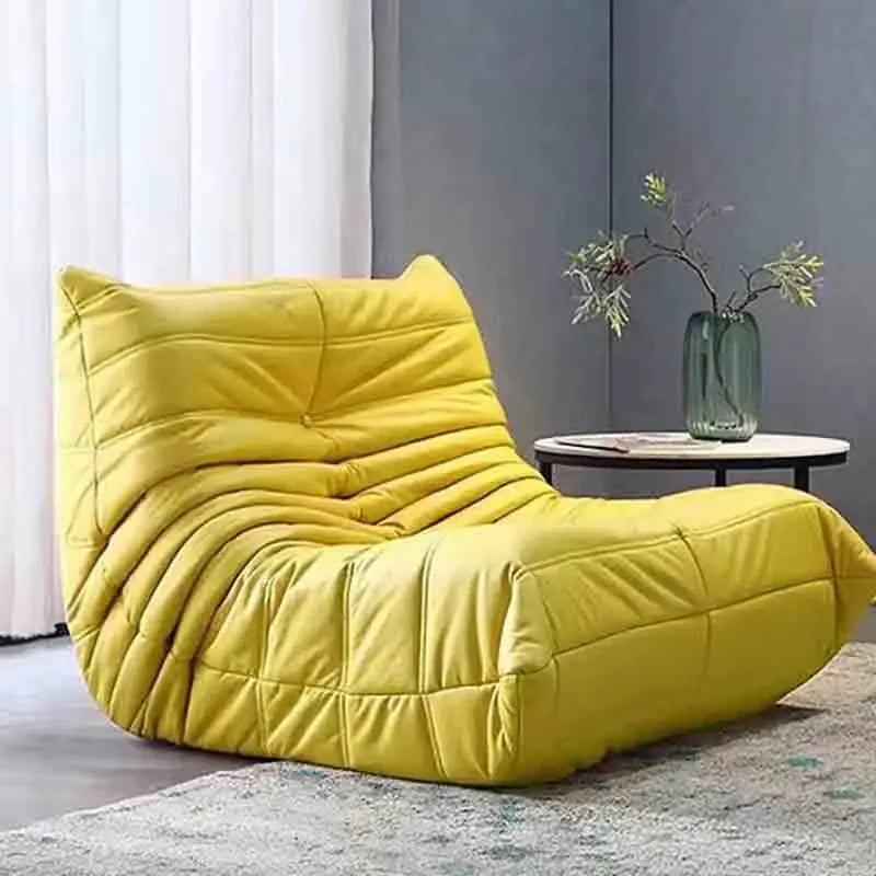 Single Seat Foam Armless Couch Chair Lazy Floor Sofa Fireside Bean Bag Chair Sofa Lounger for Living Room Bedroom Fireside Chair