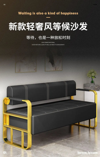 Same light luxury lounge chair, hair salon, nail salon, light luxury stainless steel sofa , lounge area