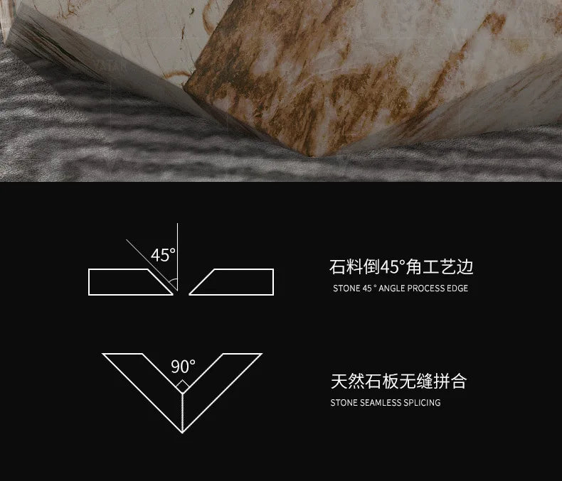 Living room creative water chestnut rock slab coffee table luxury tea table Nordic modern simple diamond rock slab coffee table