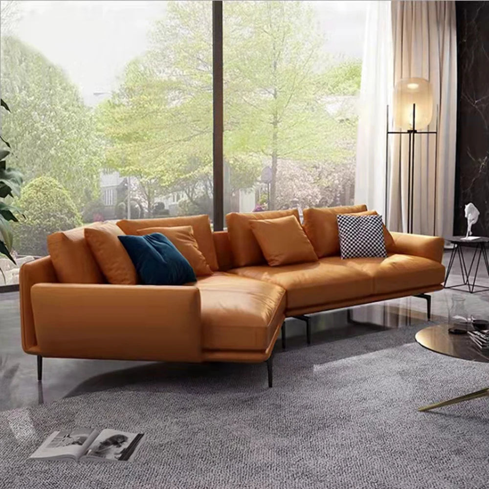 Modern Italian Leather Sectional Couch for Living Room Quality Luxury Chesterfield Three-Seater Sofa Set for Home & Hotels