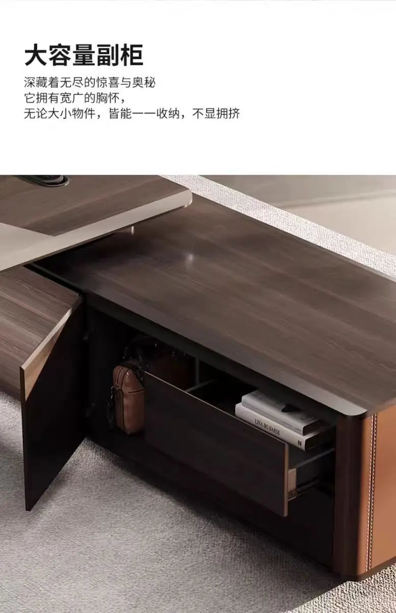 Boss Office President's Desk Light Luxury Advanced Sense Large Class Desk Furniture Chairperson's Office Desk And Chair Combinat