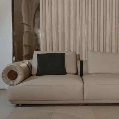 Modern Italian Villa Design Frosted Leather Modular Combination Sofa Set Luxury Reclining Corner Sofa Fabric Life Hotel Sponge