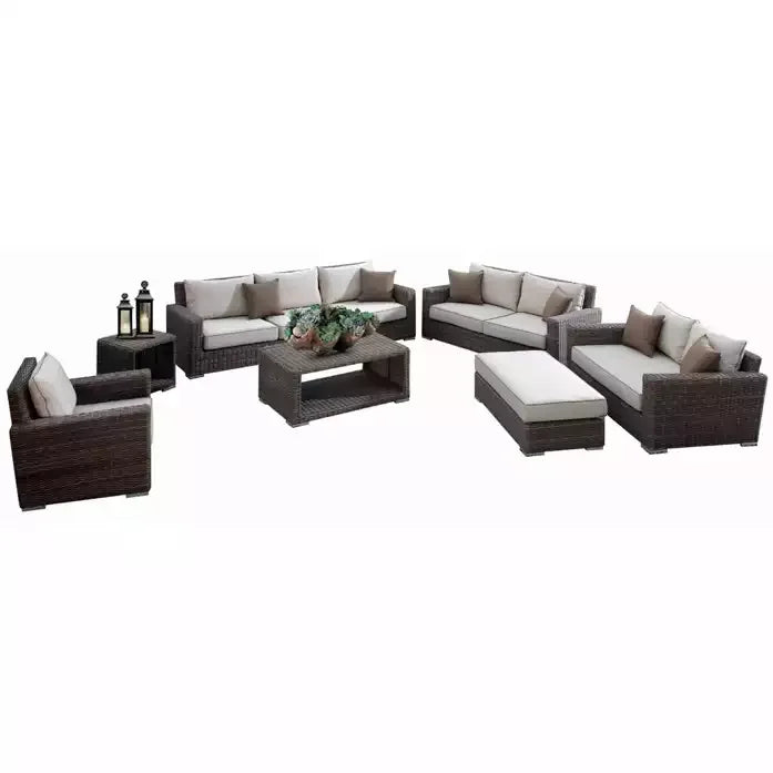 Luxury Modern Outdoor Aluminium Modular Waterproof Wicker Lounge Furniture Set Rattan Garden Sofas Set