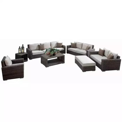 Luxury Modern Outdoor Aluminium Modular Waterproof Wicker Lounge Furniture Set Rattan Garden Sofas Set