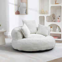 Giant Bean Bag Chair with Foam Filler, Oversized Bean Bag Couch for Adults Teens, Comfy Floor Sofa Chair with 3 Pillows