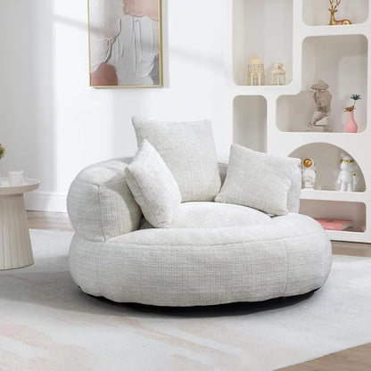 Giant Bean Bag Chair with Foam Filler, Oversized Bean Bag Couch for Adults Teens, Comfy Floor Sofa Chair with 3 Pillows