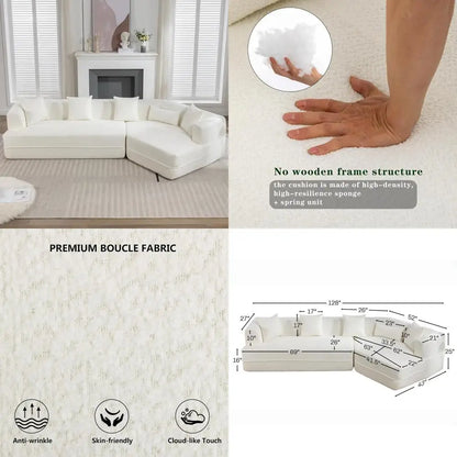 Modular Sectional Sofa in Cloud Comfy Style, Deep Seating, No Assembly Required, Living Room Furniture for Comfortable Relaxatio