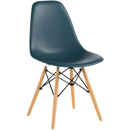 Furmax Modern Style Dining Chair Mid Century Modern DSW Chair, Shell Lounge Plastic Chair for Kitchen Chairs Set of 4(White)