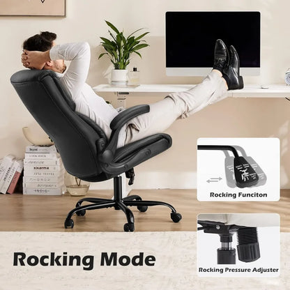 Ergonomic Office Chair with Adjustable Armrests, Lumbar Support, and Durable Metal Base for Comfortable Work or Gaming