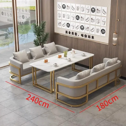 Linlamim Fabric Sofa Set Furniture Living Room Sofa Set with Desk and Stools / Big U Shape Cloth Couch Sofas for Home Furniture
