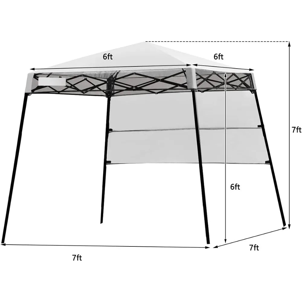 Portable 7x7 Ft Outdoor Pop Up Canopy Tent with Carry Bag, 4 Stakes, Ideal for Hiking and Camping Adventures