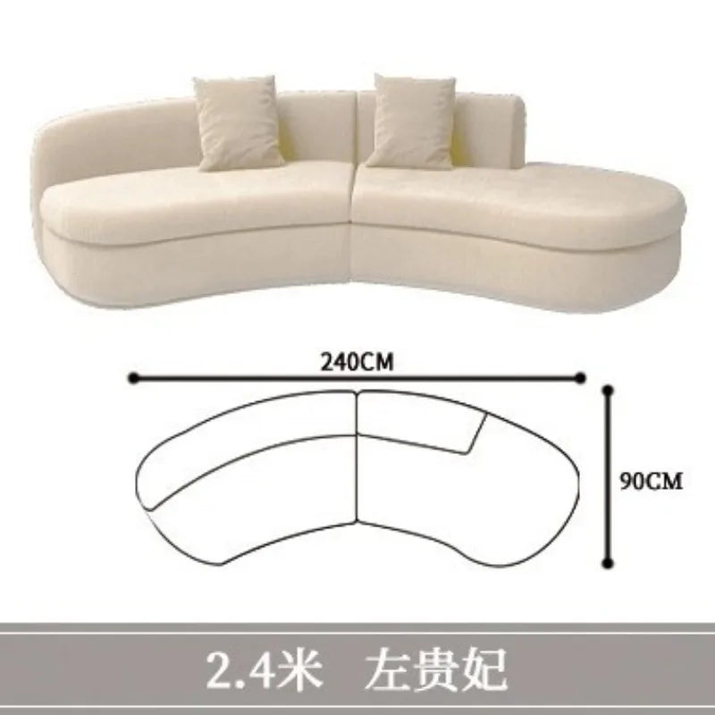 Curved sofa living room, light luxury, modern Internet celebrity hotel, beauty salon, lobby lounge area, reception of guests