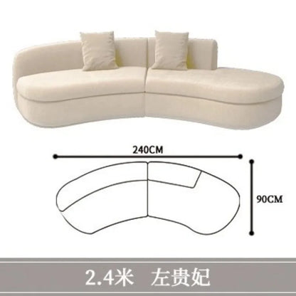 Curved sofa living room, light luxury, modern Internet celebrity hotel, beauty salon, lobby lounge area, reception of guests