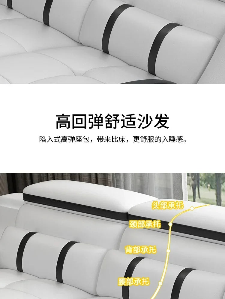 Popular and durable massage seat, cowhide multifunctional living room furniture, leather art storage, sofa combination