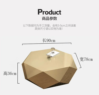 Gold Diamond Coffee Table Designer Sense Modern Simplicity Coffee Table Special-shaped Living Room Furniture Couchtisch XYCJ