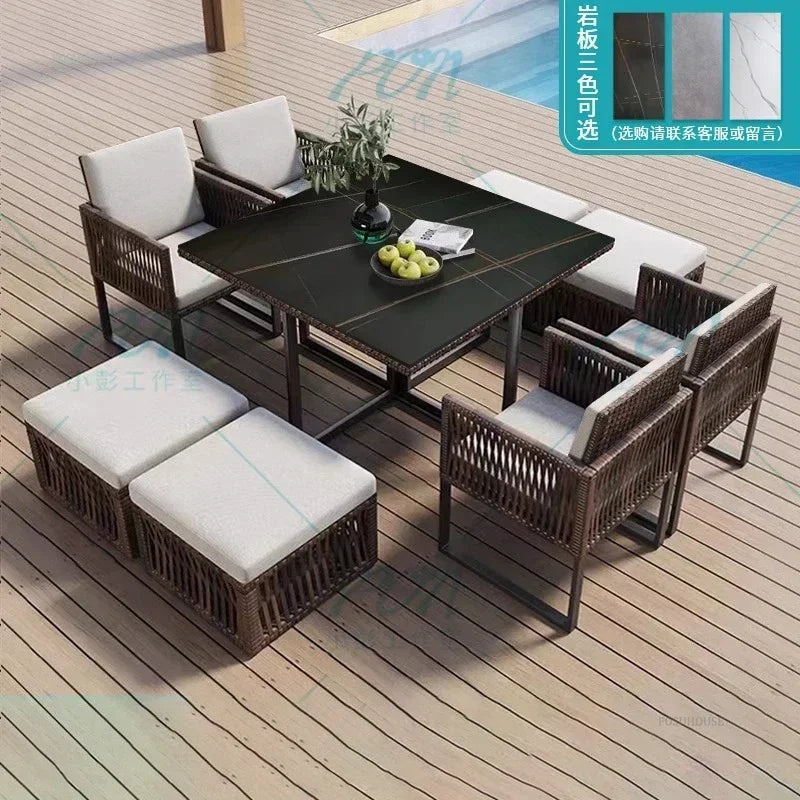 Terrace Garden Rattan Outdoor Chair Leisure Tea Table Patio Outdoor Furniture Set Outdoor Table and Chairs Garden Furniture Sets