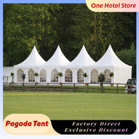 Large White Pagoda Tent Commercial Marquee Tent with Windows for Wedding Party Garden Event, Peak Top Outdoor Shelter Waterproof