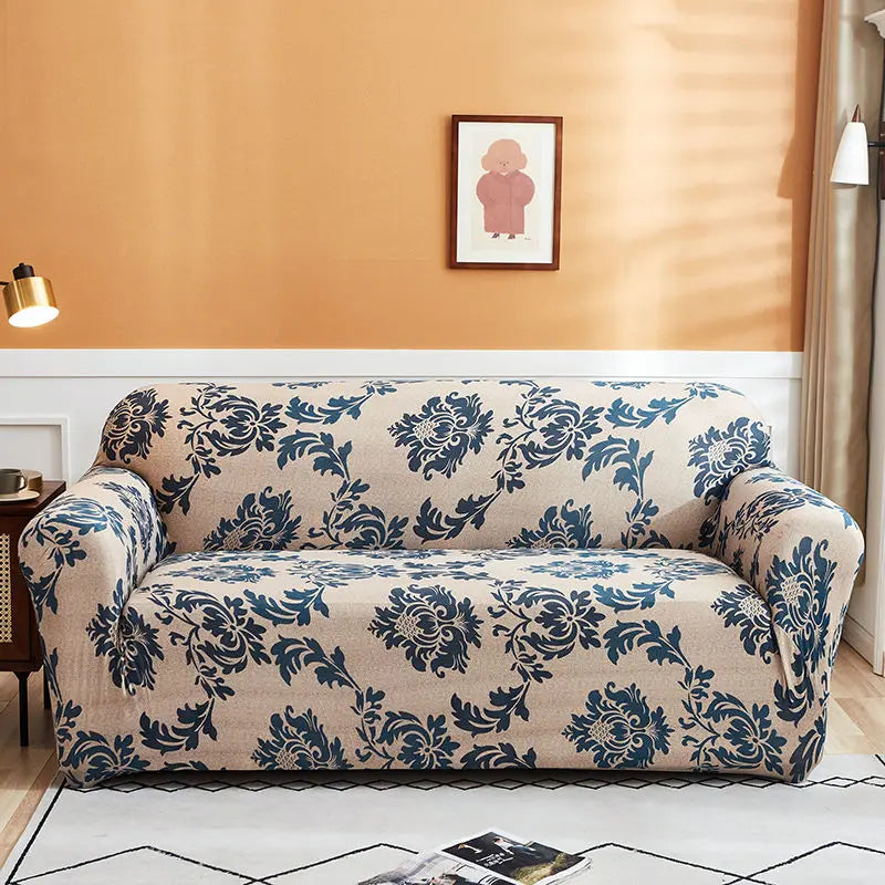 New All-season L-shape Non-slip Elastic Sofa Cover With Patterns, 360 Degree Coverage 1/2/3/4 Seat Sofa Cushion for Living Room