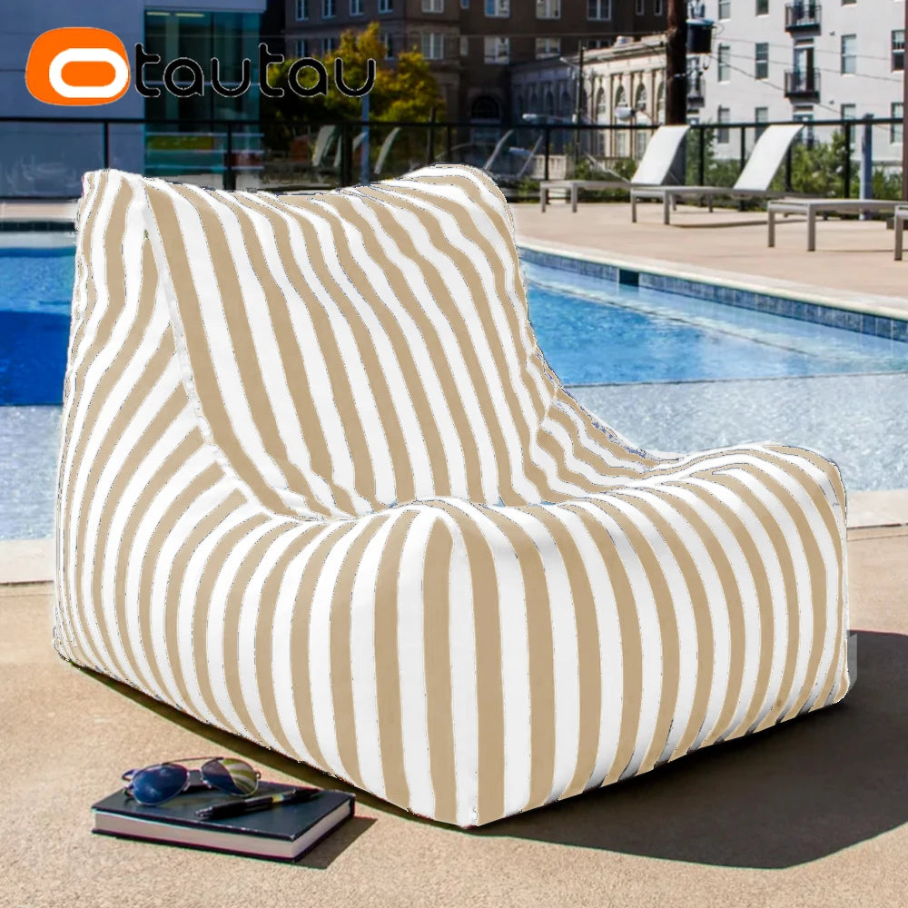 OTAUTAU Outdoor Bean Bag Cover Beach Swim Pool Lounger SF464【No Filler Inside! You Need To Buy Filler By Yourself !】