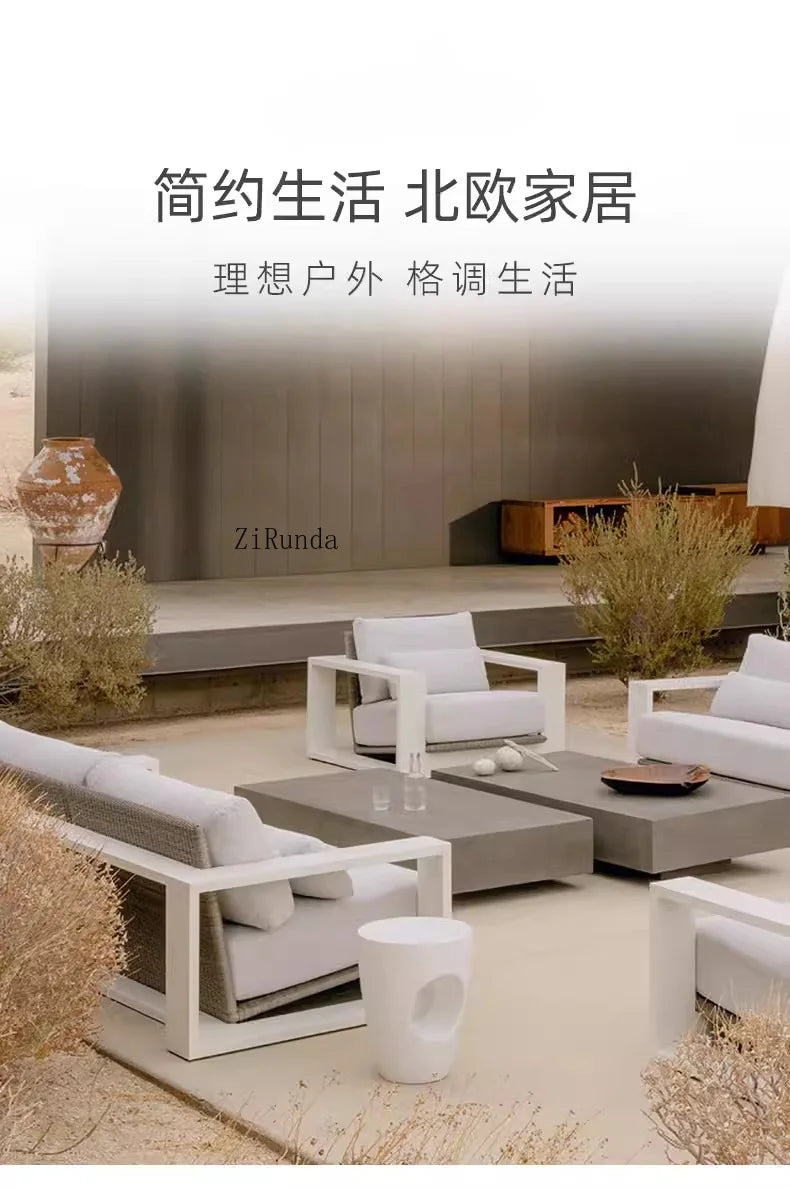 Aluminum alloy outdoor sofa open-air balcony villa courtyard coffee table combination furniture