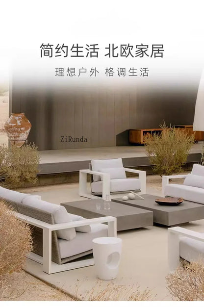 Aluminum alloy outdoor sofa open-air balcony villa courtyard coffee table combination furniture