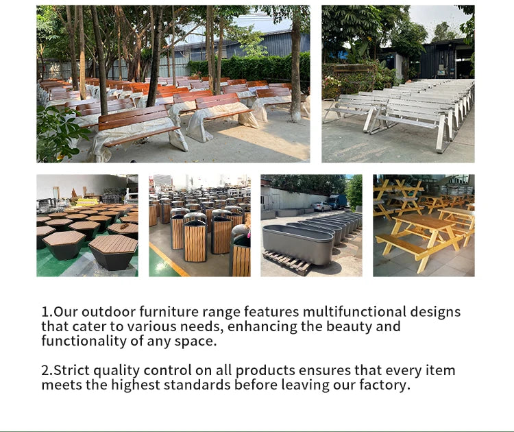 Style moderne extérieur plaque d'acier galvanisé église parc Design jardin personnalisé extérieur banc en bois massif parc banc en bois meubles