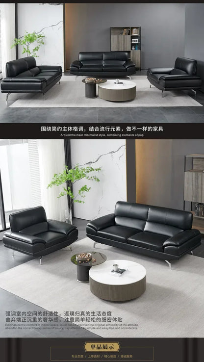 Modern simple office business combination sofa, reception sofa, office leather sofa, office tea sofa