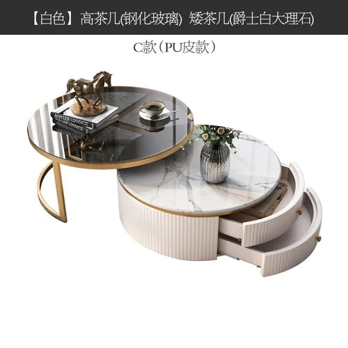 Modern Marble Coffee Tables For Simple Small Apartment Living Room Furniture Sofa Side Household Storage Cabinet End Table Set