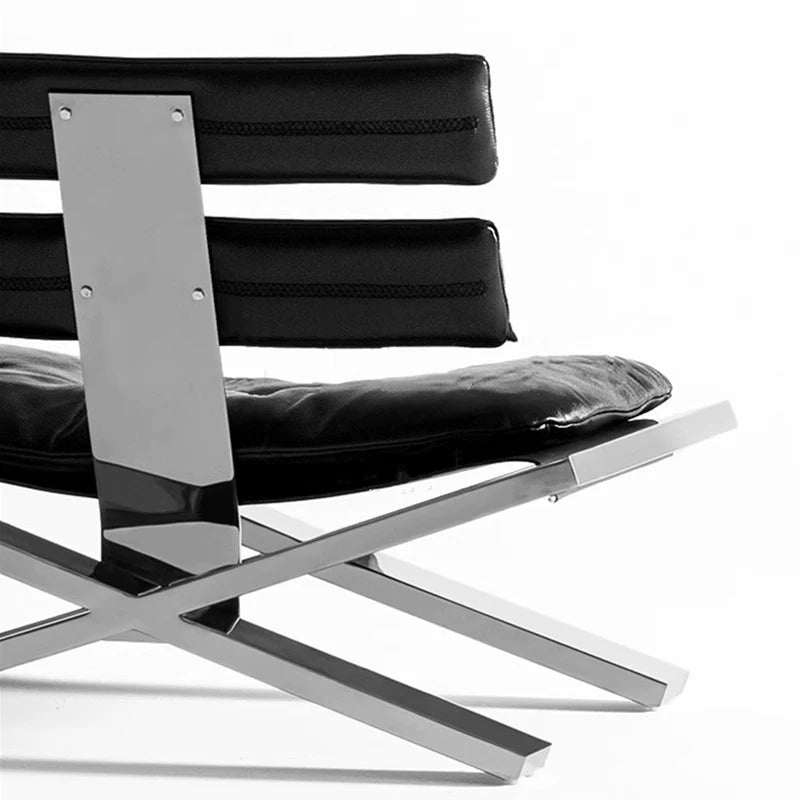 -*Designer Medieval Recliner Living Room Creative Stainless Steel Single Chair Hotel Homestay Leisure Chair Bauhau Furniture Hom