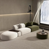 Curved Sofa Special Shaped Designer Beauty Salon Couch Lounge Area Sofa Coffee Table Set Furniture Velvet Living Room Sofas