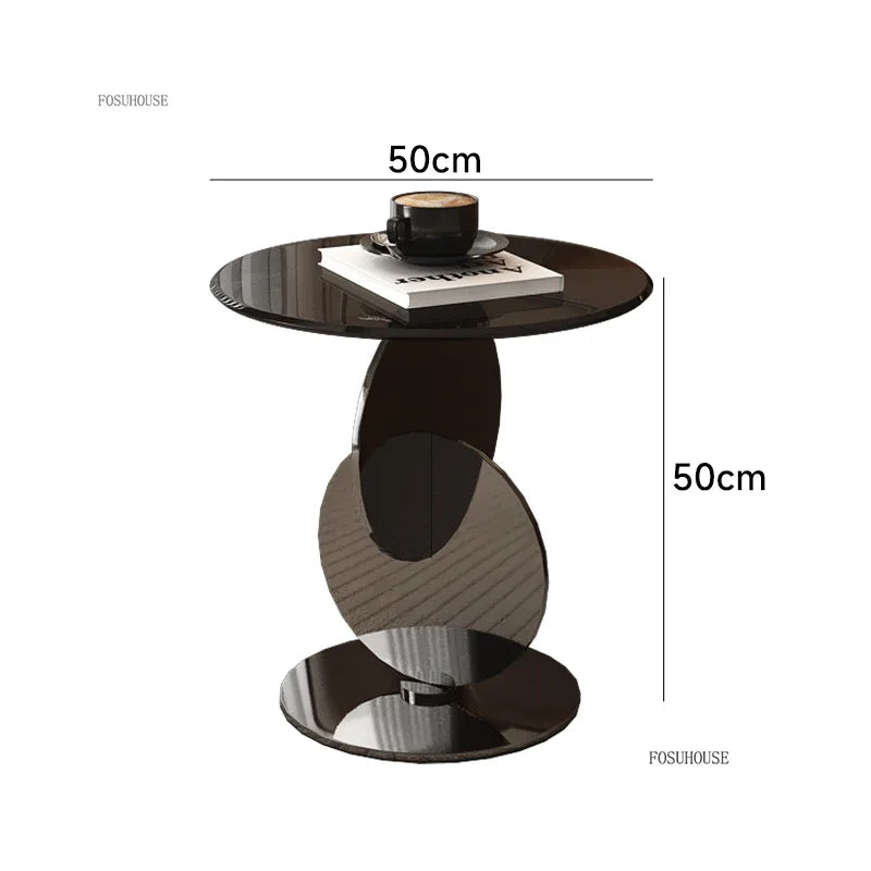 Nordic Light Luxury Coffee Tables Glass Side Table Designer Stainless Steel Corner Table Home Furniture Living Room Coffee Table