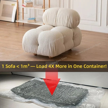 L Shaped Modular Sectional Sofas,Velvet Vacuum Modern Compressed Sofa,Luxury Corner Couch Living Room Sofa Set Furniture