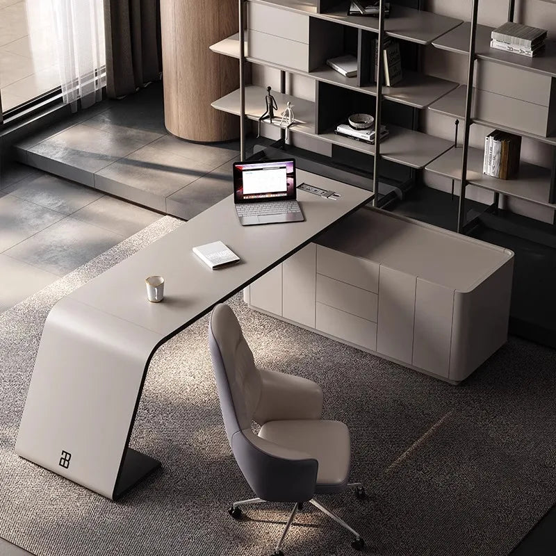 Luxury Paint Office Desk High-end Simple Modern Creative Boss Desk President Manager Mesas De Escritorio Office Furniture