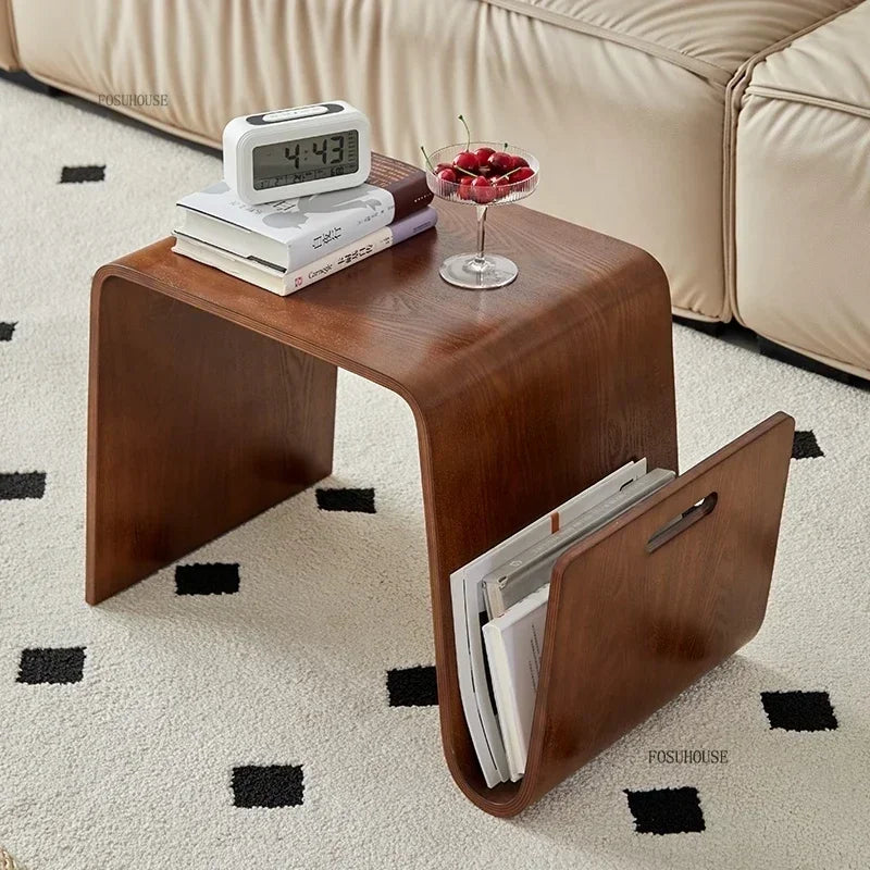 Designer Bentwood Plywood Coffee Table Mid Century Modern End Table Living Room Furniture Side Bed Table for Laptop w