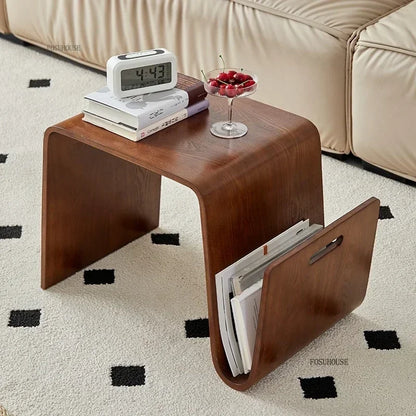 Designer Bentwood Plywood Coffee Table Mid Century Modern End Table Living Room Furniture Side Bed Table for Laptop w