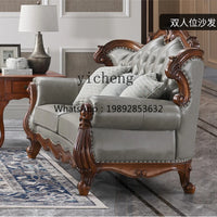 solid wood sofa simple European living room retro combination light luxury neoclassical sofa small apartment