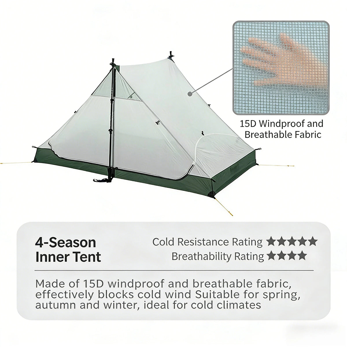 LanShan 2 3F UL GEAR 2 Person 1 Person Outdoor Ultralight Camping Tent 3 Season 4 Season Professional 15D Silnylon Rodless Tent