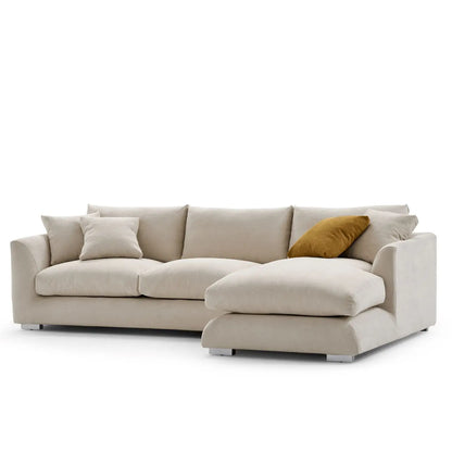 Home Furniture Modern Leisure Soft Feather Sofa L Shape Fabric Modular Living Room Sofa Set Furniture