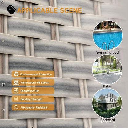 6-Piece Modular Sectional Set - Outdoor Furniture Conversation Sofa for Garden, Balcony, Lawn