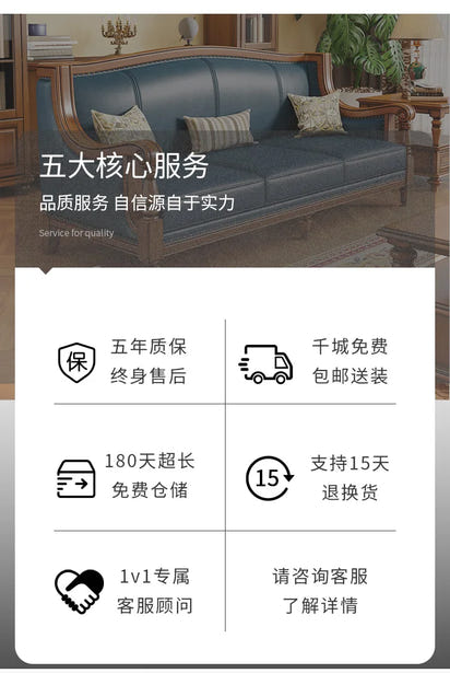 Customizable American leather sofa