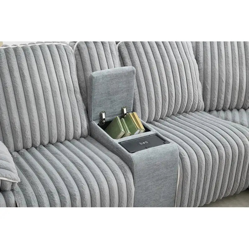 Grey Power Reclining Sectional Sofa Couch - Ultimate Comfort and Style for Your Living Room