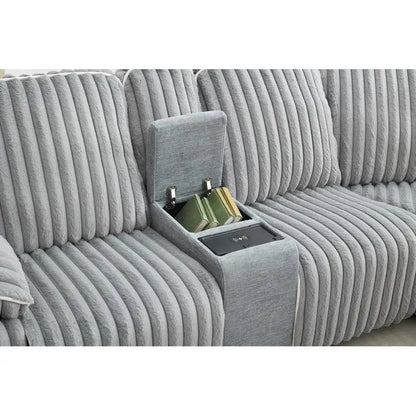 Grey Power Reclining Sectional Sofa Couch - Ultimate Comfort and Style for Your Living Room