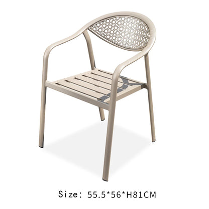 All Aluminum Bistro Chairs Set of 2 Metal Outdoor Chair with Armrests Weatherproof Patio Chair for Garden Backyard Balcony