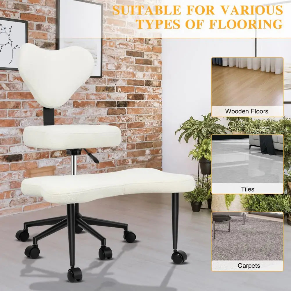 Cross Leg Chair - Meditation Chair with Wheels, ADHD Chair, Height Adjustable Seat, Adjustable Footstool