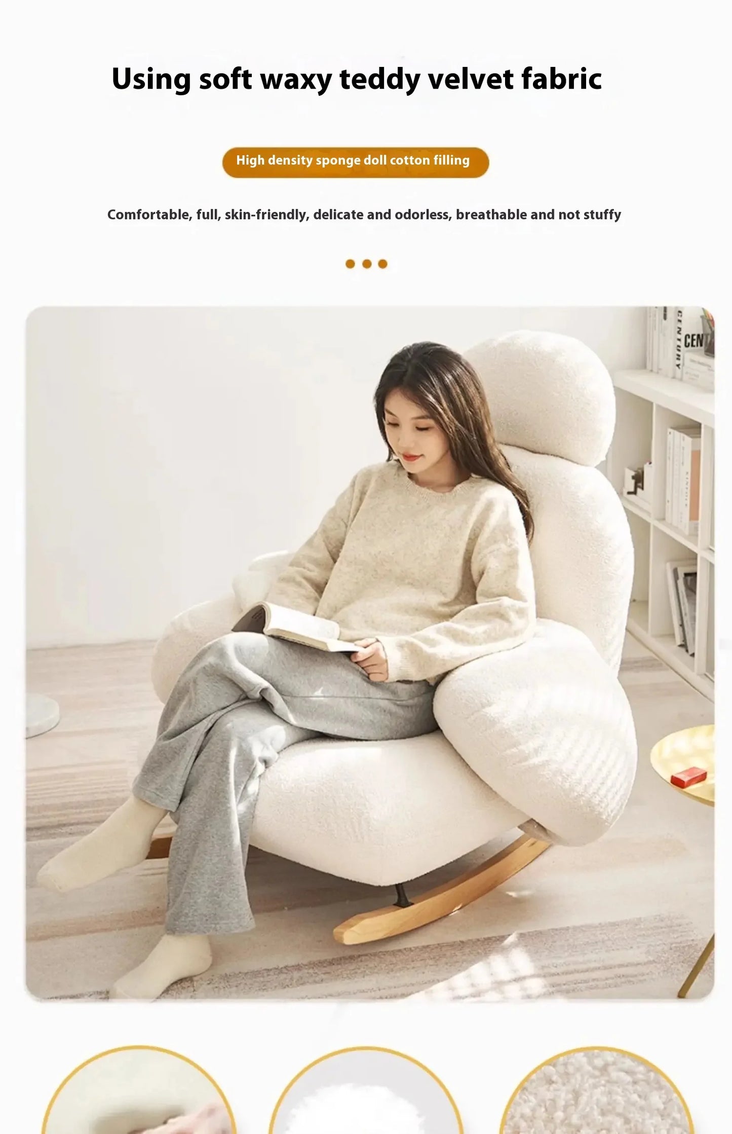 Modern Ergonomic White Chairs Minimalist Living Room Recliner Lounge Chairs Floor Bedroom Articulos Para El Hogar Home Decor