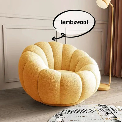 Modern Living Room Sofa Lambswool Pumpkin Sofa Chair Creative Home Balcony Swivel Lounge Chair Fitting Room Bedroom Single Sofas