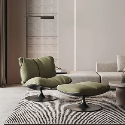 Suede single lounge chair living room bedroom designer minimalist swivel  modern light luxury lazy sofa