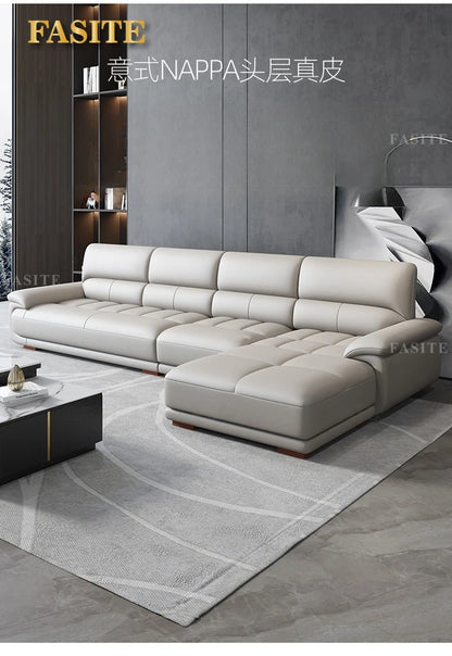 Premium Simple and modern combination imported concubine sofa size apartment living room first layer cowhide leather art sofa